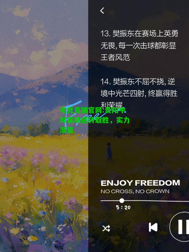 电竞竞猜官网:贵阳中邦客场逆转取胜，实力渐显