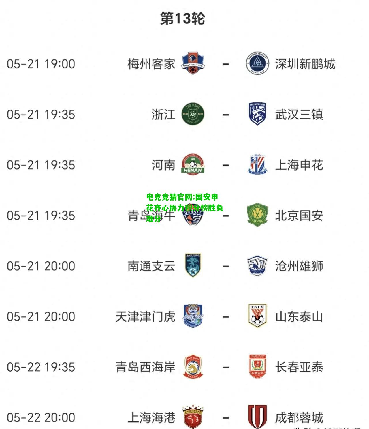电竞竞猜官网:国安申花齐心协力积分榜胜负难分