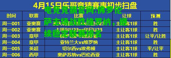 电竞竞猜官网:佛罗伦萨主场战胜维罗纳，继续稳定联赛排名