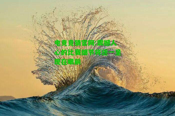 电竞竞猜官网:震撼人心的比赛细节将逐一呈现在眼前